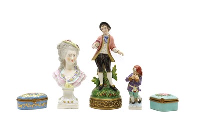 Lot 155 - A group of three Meissen style porcelain figures
