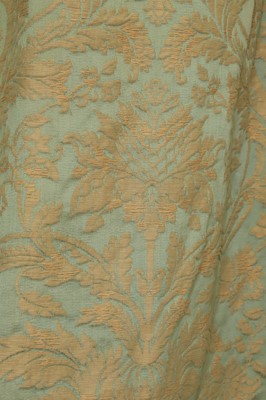 Lot 127 - A pair of silk brocade curtains