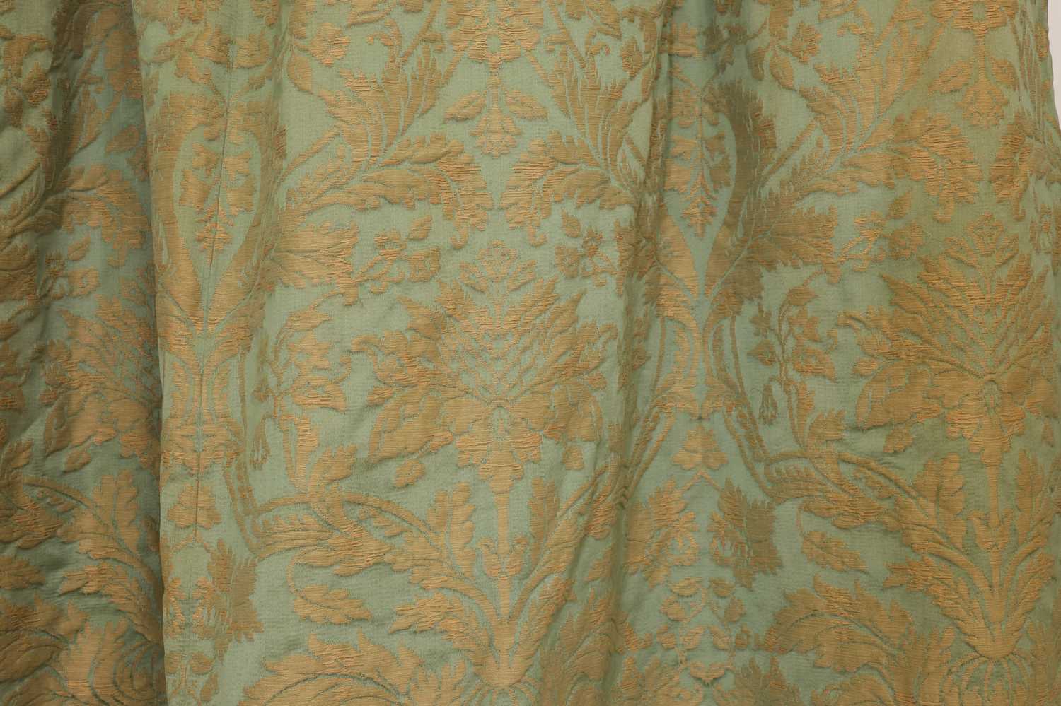 Lot 127 - A pair of silk brocade curtains