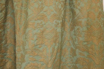 Lot 127 - A pair of silk brocade curtains