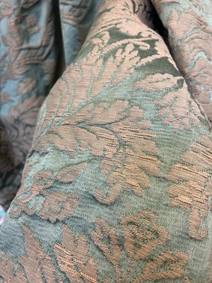 Lot 127 - A pair of silk brocade curtains