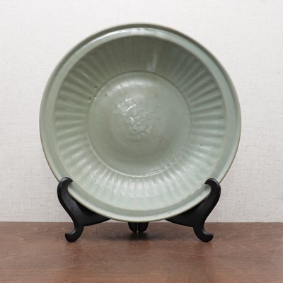 Lot 391 - A Chinese Longquan ware celadon charger