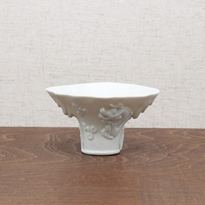 Lot 78 - A Chinese blanc de Chine libation cup