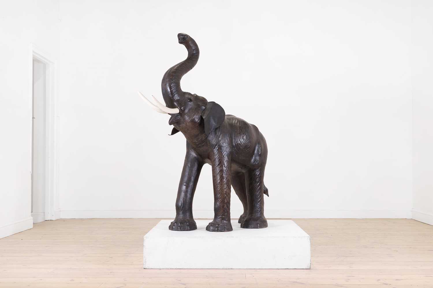 Lot 43 - A large leather elephant