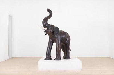 Lot 43 - A large leather elephant