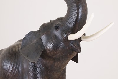 Lot 43 - A large leather elephant
