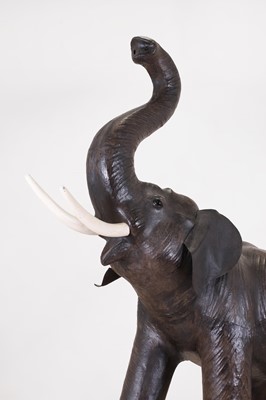 Lot 43 - A large leather elephant