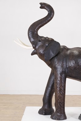 Lot 43 - A large leather elephant