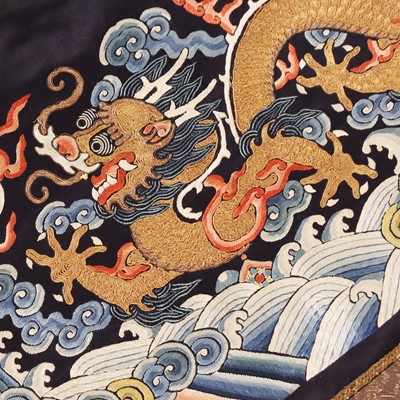 Lot 85 - A Chinese embroidered altar front textile
