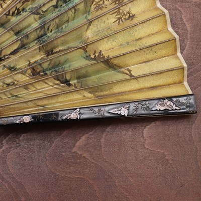 Lot 87 - A Chinese embroidered fan cover