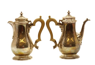 Lot 29 - A pair of silver coffee pots