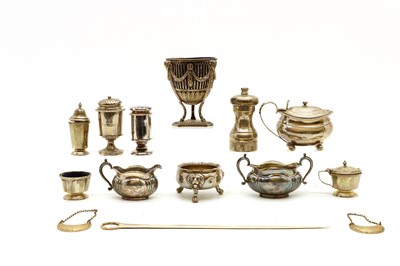 Lot 38 - A group of silver cruet items