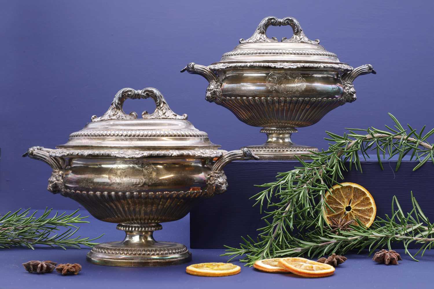 Lot 329 - A pair of George III silver tureens