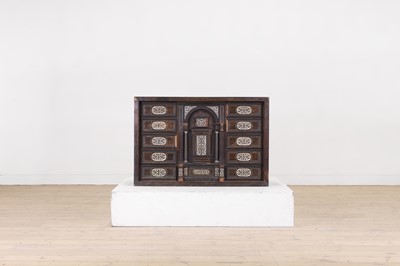 Lot 609 - A rosewood and ivory-inlaid table cabinet