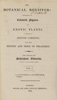 Lot 315 - EDWARDS, Sydenham: The Botanical Register
