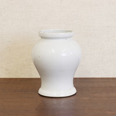 Lot 54 - A Chinese white-glazed vase