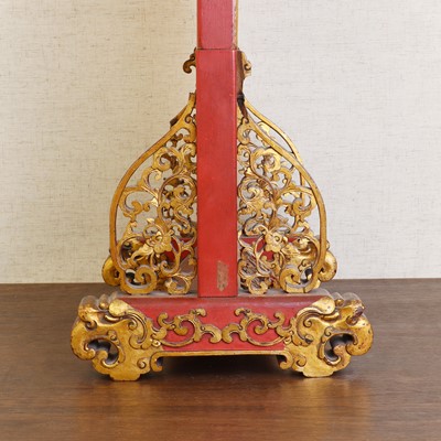 Lot 187 - A Chinese gilt lacquered wood table screen