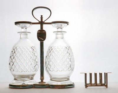 Lot 63 - A silver-plated tantalus