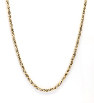 Lot 254 - An Italian two colour rope and box chain necklace, by VAL-OR of Arezzo