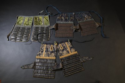 Lot 123 - A group of three Japanese haidate (thigh armour)