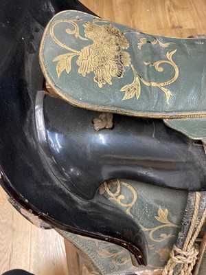 Lot 141 - A Japanese kura (saddle) and aori (saddle pads)