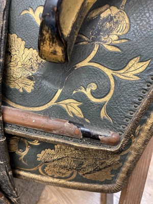 Lot 141 - A Japanese kura (saddle) and aori (saddle pads)