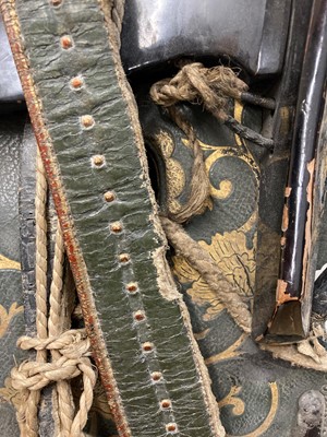 Lot 141 - A Japanese kura (saddle) and aori (saddle pads)