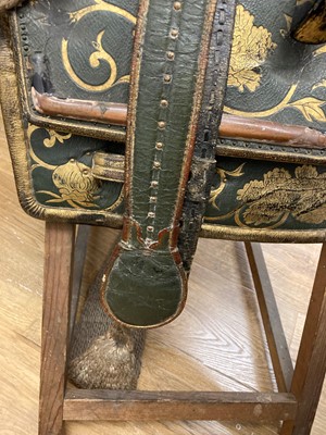 Lot 141 - A Japanese kura (saddle) and aori (saddle pads)