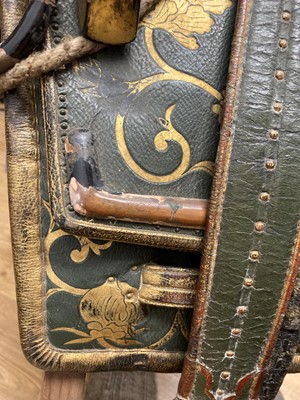 Lot 141 - A Japanese kura (saddle) and aori (saddle pads)
