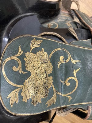 Lot 141 - A Japanese kura (saddle) and aori (saddle pads)