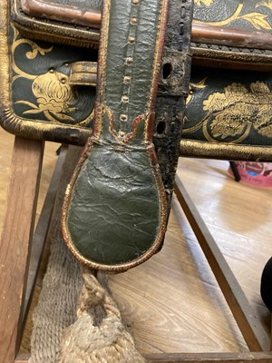 Lot 141 - A Japanese kura (saddle) and aori (saddle pads)