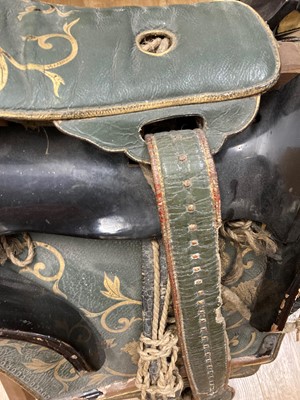 Lot 141 - A Japanese kura (saddle) and aori (saddle pads)