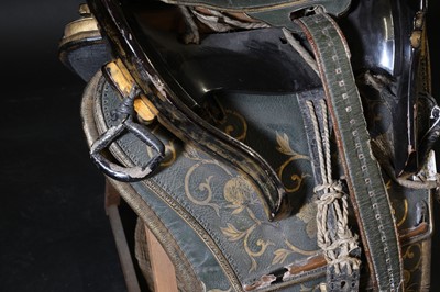 Lot 141 - A Japanese kura (saddle) and aori (saddle pads)