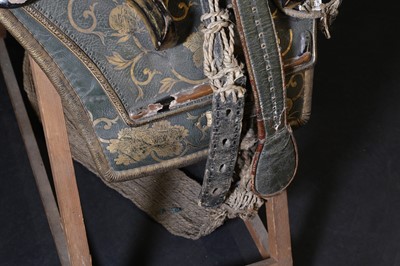 Lot 141 - A Japanese kura (saddle) and aori (saddle pads)