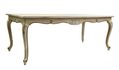 Lot 402 - A Louis XV-style painted wooden dining table