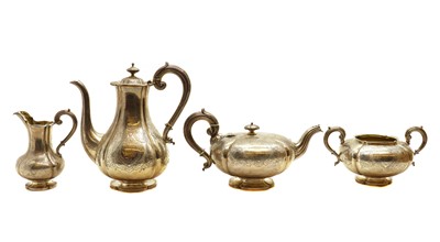 Lot 45 - A Victorian silver four piece tea service