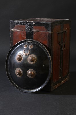 Lot 146 - A lacquered hide shield