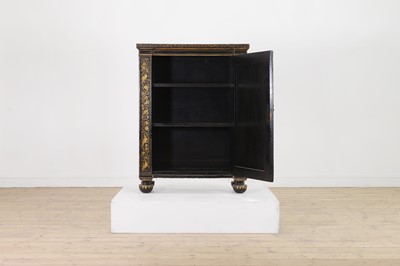 Lot 365 - A Regency black and gilt japanned side cabinet