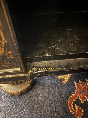 Lot 365 - A Regency black and gilt japanned side cabinet