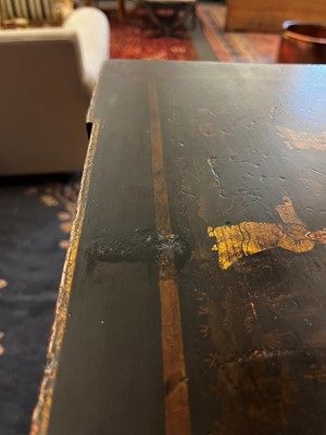 Lot 365 - A Regency black and gilt japanned side cabinet