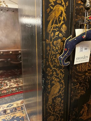 Lot 365 - A Regency black and gilt japanned side cabinet