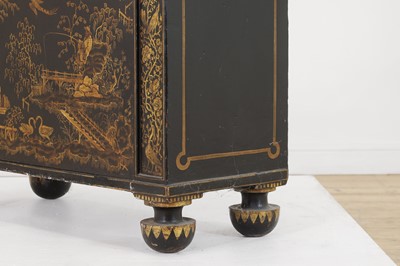 Lot 365 - A Regency black and gilt japanned side cabinet