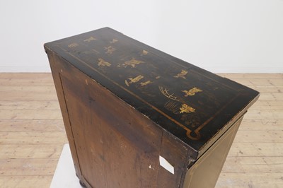 Lot 365 - A Regency black and gilt japanned side cabinet