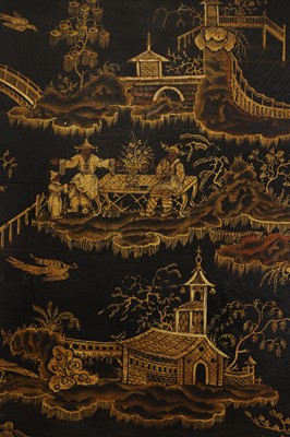 Lot 365 - A Regency black and gilt japanned side cabinet