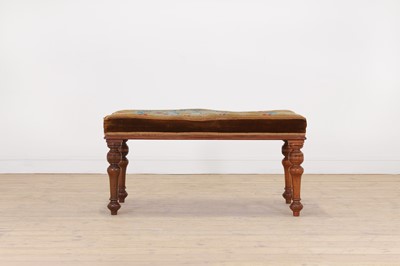 Lot 620 - A Victorian walnut stool