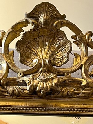 Lot 137 - A Louis XVI-style giltwood and gesso wall mirror