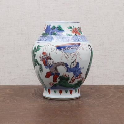Lot 58 - A Chinese wucai jar