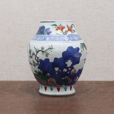 Lot 58 - A Chinese wucai jar