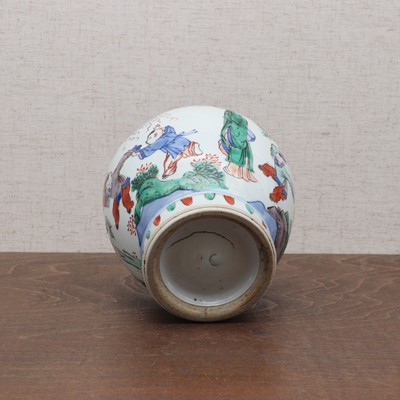 Lot 58 - A Chinese wucai jar