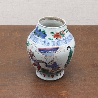 Lot 58 - A Chinese wucai jar